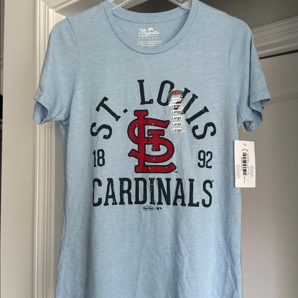 Ralley House Light Blue St. Louis Cardinals Woman Large T-Shirt - Picture 7 of 8